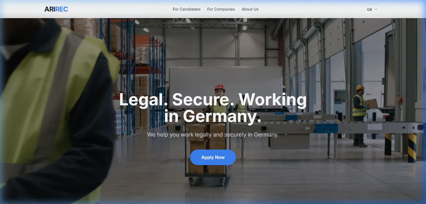 Startseite von arirec.com
